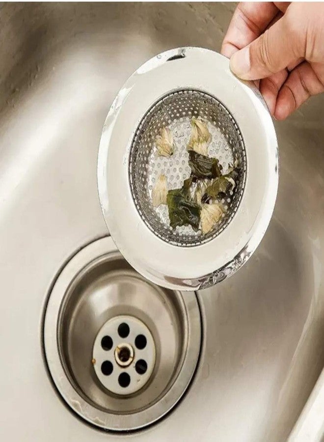 Kitchwish Stainless Steel Kitchen Sink Strainer Jali - Large Mesh Drain Filter for Wash Basin & Bathroom (10.5 cm, Silver) Pack of 2 - Image 2